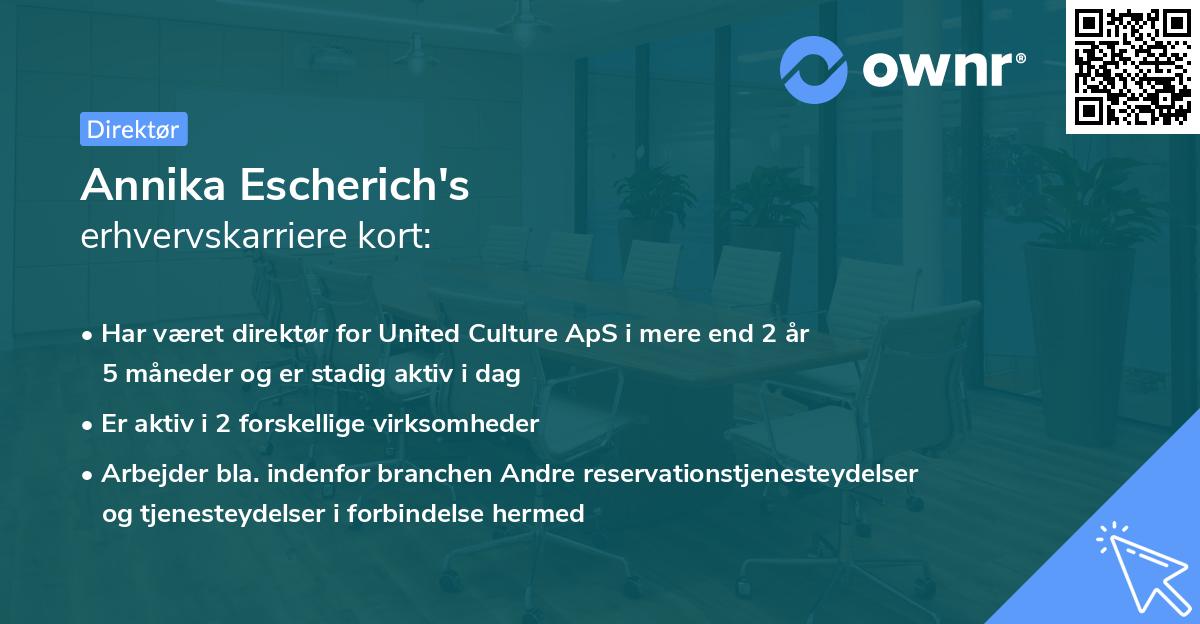 Annika Escherich's erhvervskarriere kort