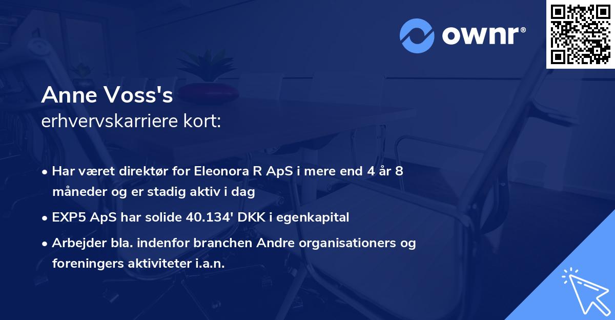 Anne Voss's erhvervskarriere kort