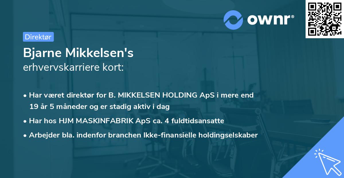 Bjarne Mikkelsen's erhvervskarriere kort