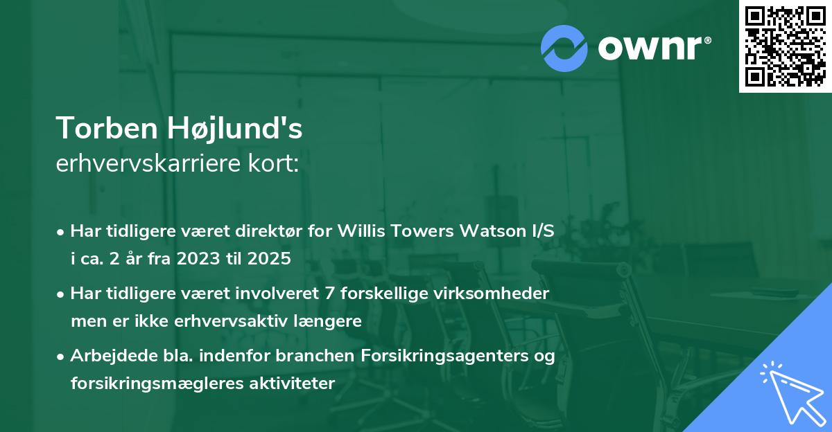 Torben Højlund's erhvervskarriere kort