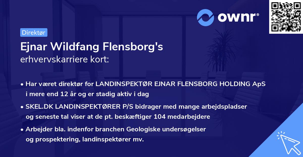 Ejnar Wildfang Flensborg's erhvervskarriere kort