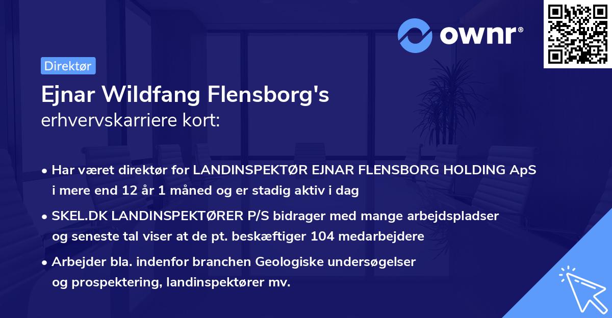 Ejnar Wildfang Flensborg's erhvervskarriere kort