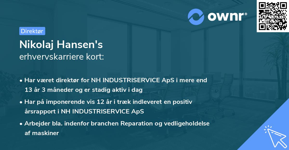Nikolaj Hansen's erhvervskarriere kort