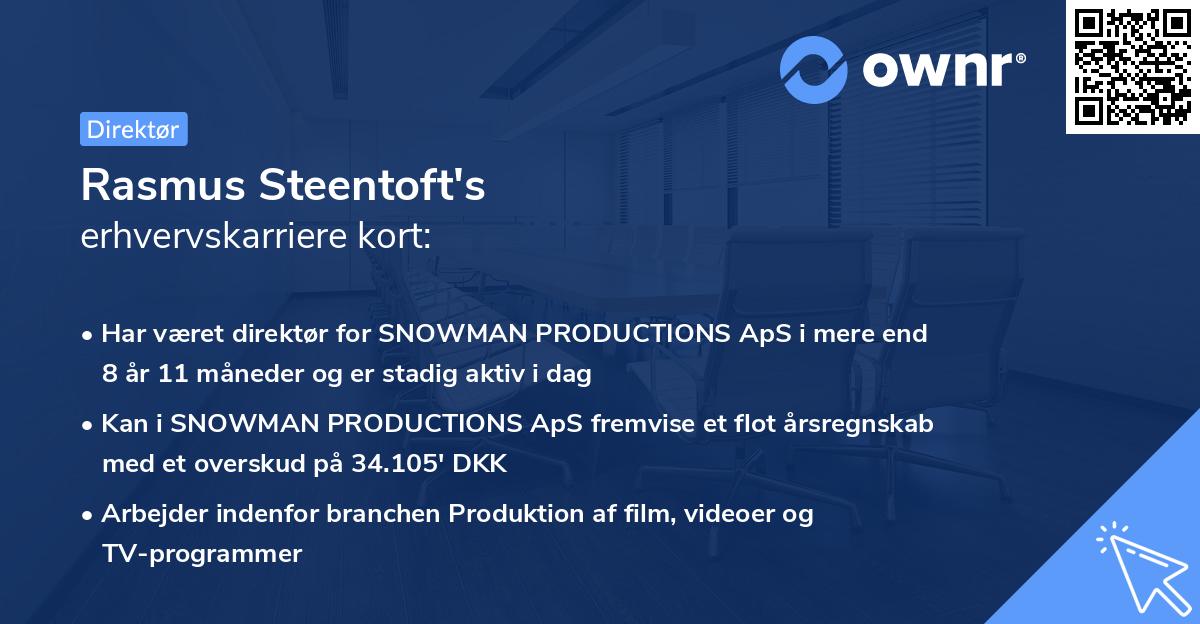 Rasmus Steentoft's erhvervskarriere kort
