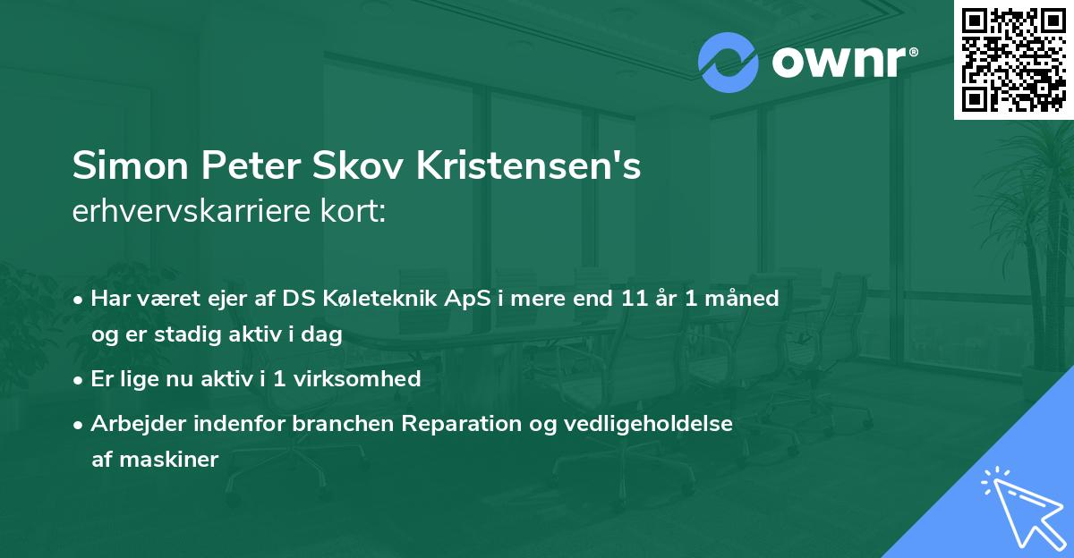 Simon Peter Skov Kristensen's erhvervskarriere kort