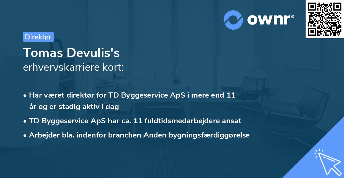 Tomas Devulis's erhvervskarriere kort