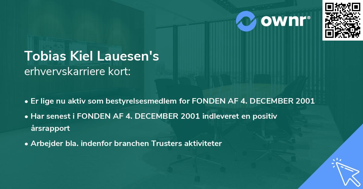 Tobias Kiel Lauesen's erhvervskarriere kort