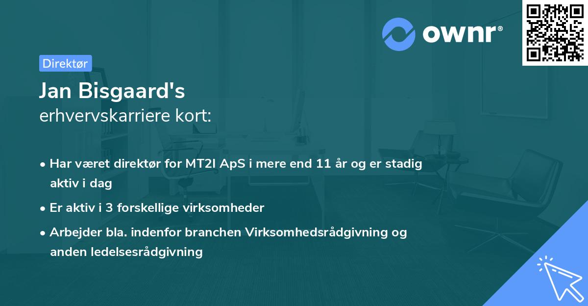 Jan Bisgaard's erhvervskarriere kort