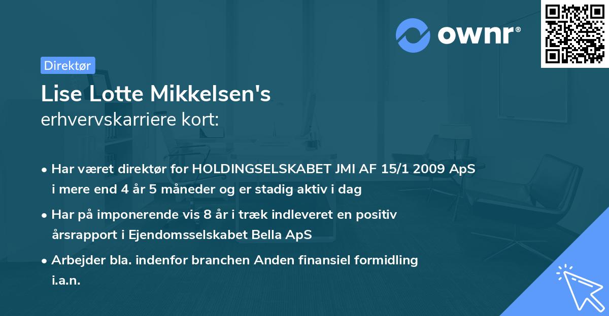 Lise Lotte Mikkelsen's erhvervskarriere kort