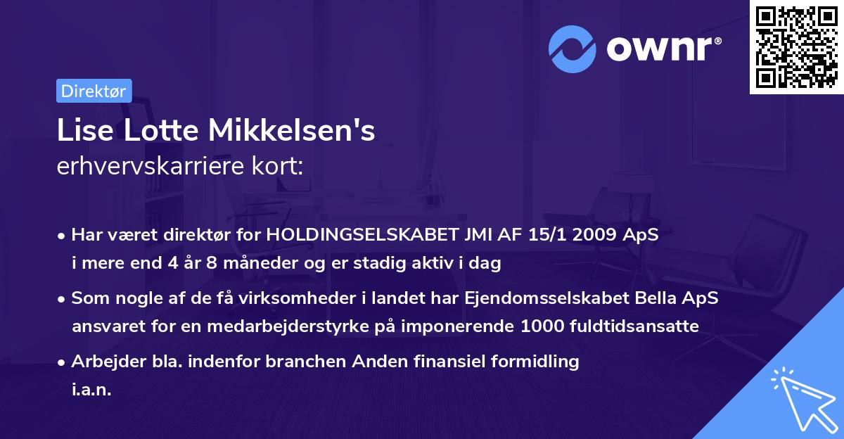 Lise Lotte Mikkelsen's erhvervskarriere kort