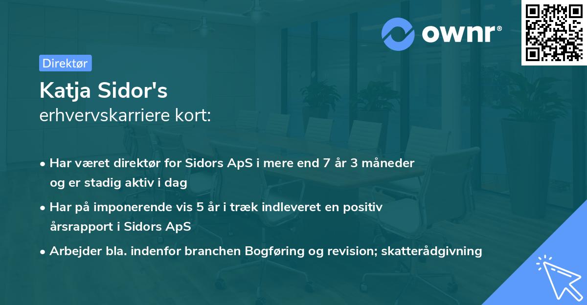 Katja Sidor's erhvervskarriere kort