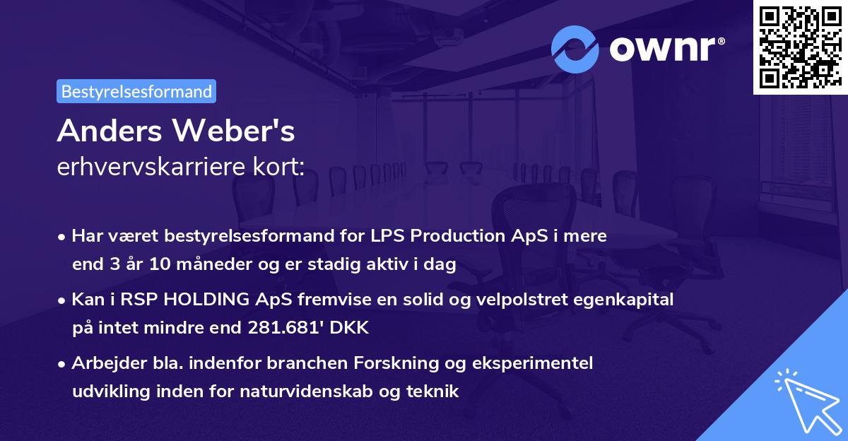 Anders Weber's erhvervskarriere kort