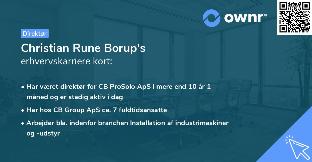 Christian Rune Borup's erhvervskarriere kort