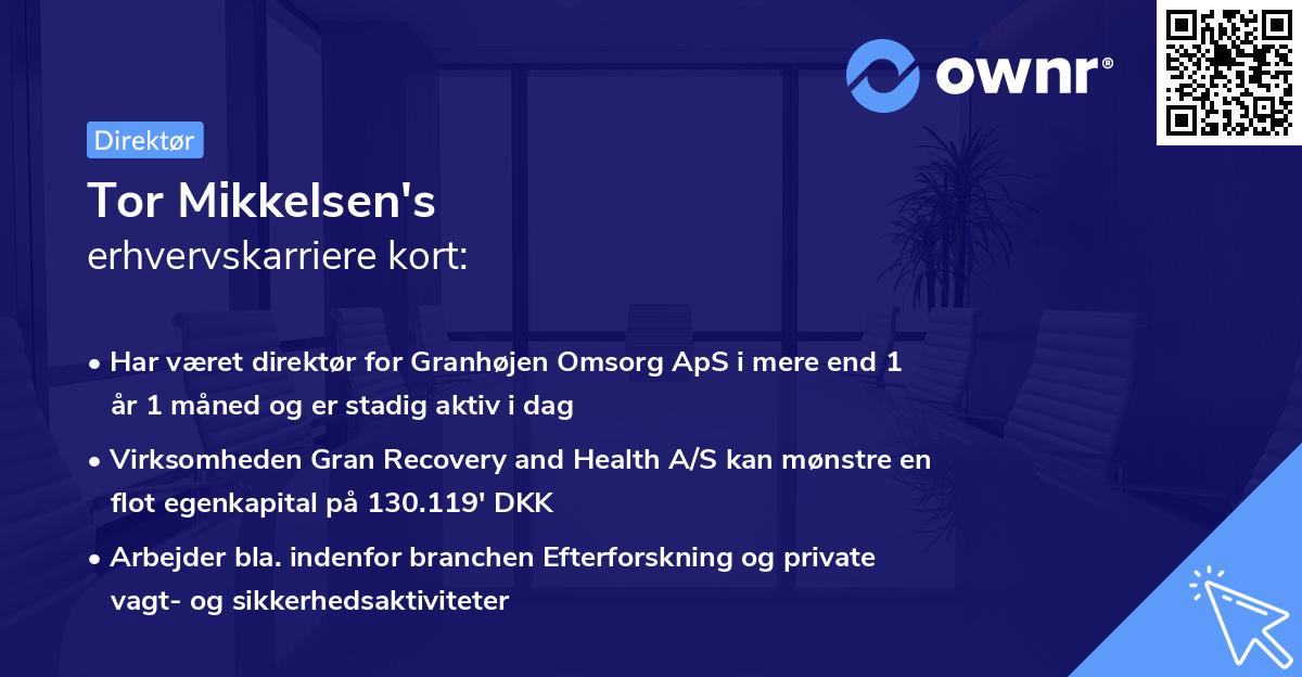 Tor Mikkelsen's erhvervskarriere kort