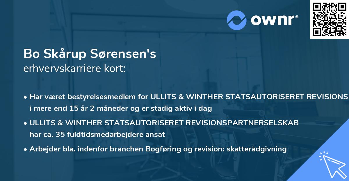 Bo Skårup Sørensen's erhvervskarriere kort