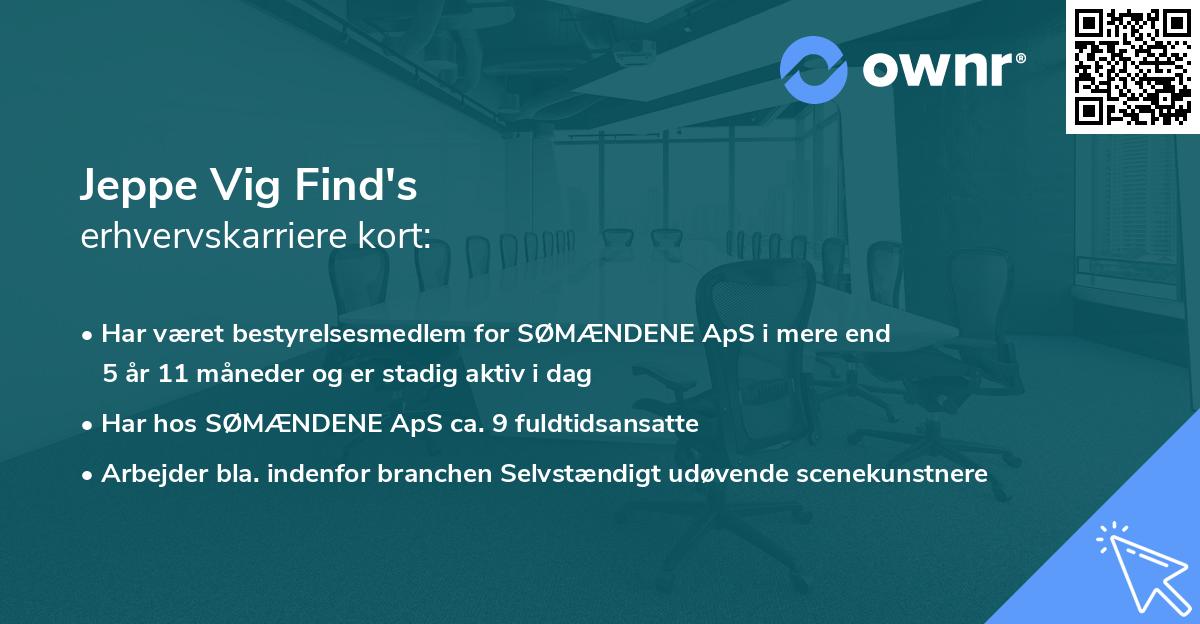 Jeppe Vig Find's erhvervskarriere kort