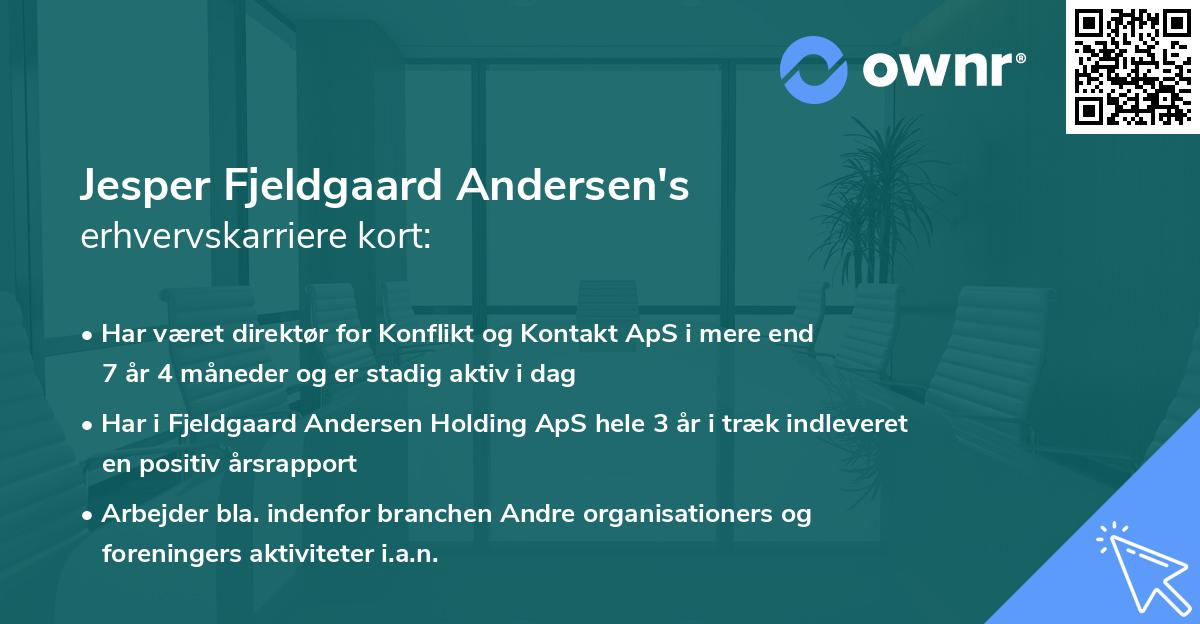 Jesper Fjeldgaard Andersen's erhvervskarriere kort