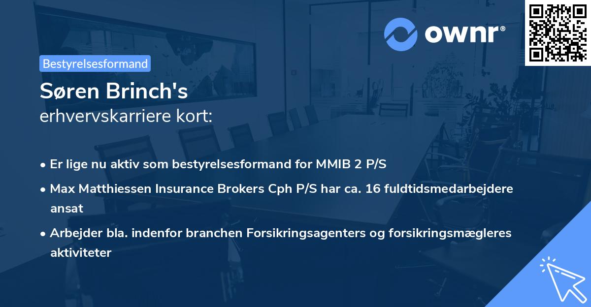 Søren Brinch's erhvervskarriere kort