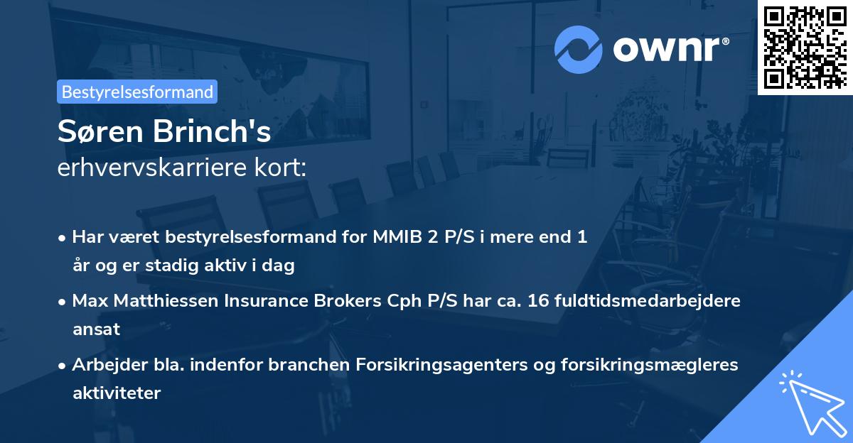 Søren Brinch's erhvervskarriere kort