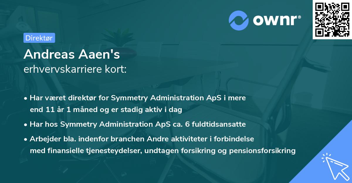 Andreas Aaen's erhvervskarriere kort