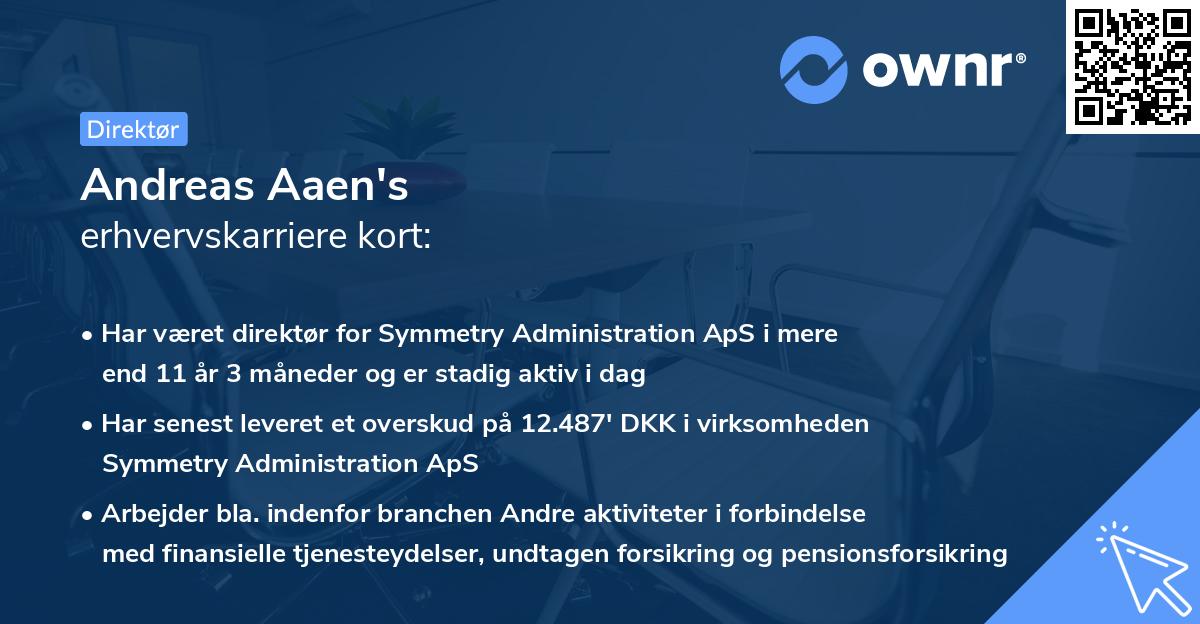 Andreas Aaen's erhvervskarriere kort