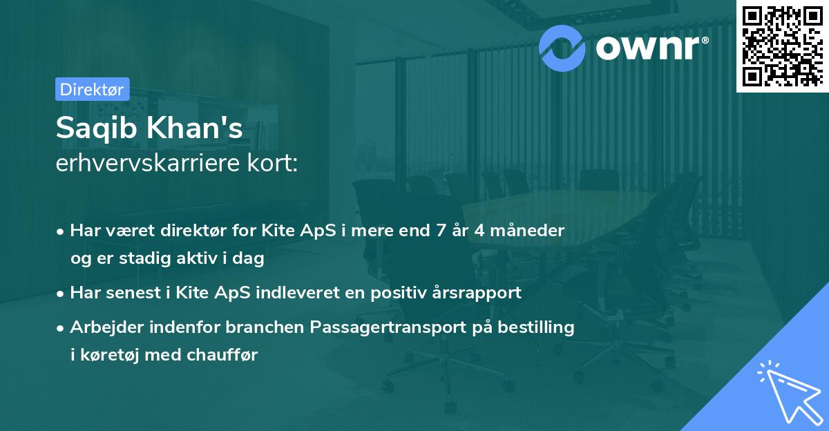 Saqib Khan's erhvervskarriere kort