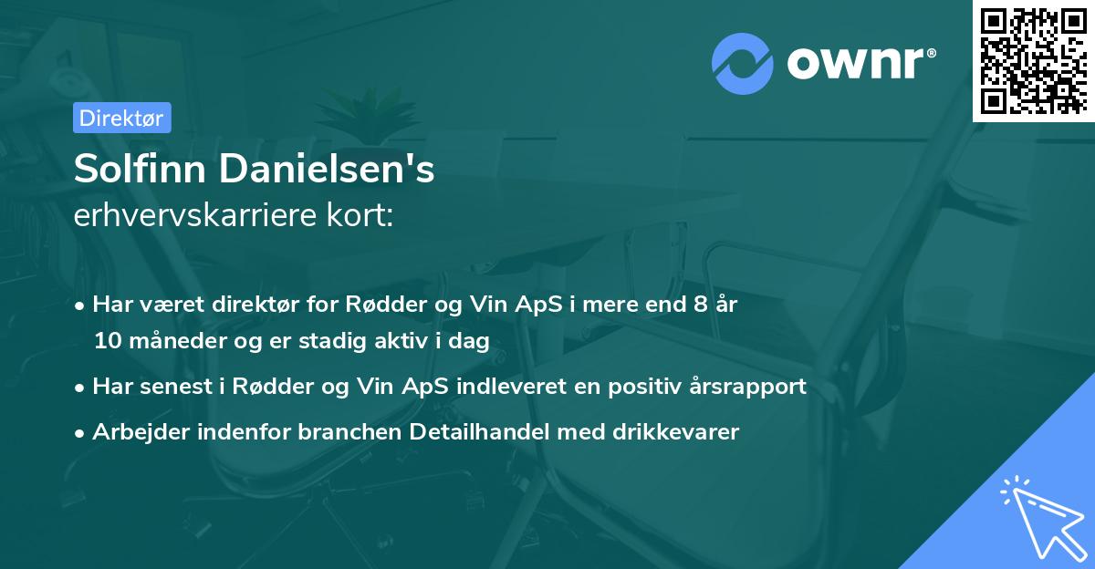 Solfinn Danielsen's erhvervskarriere kort