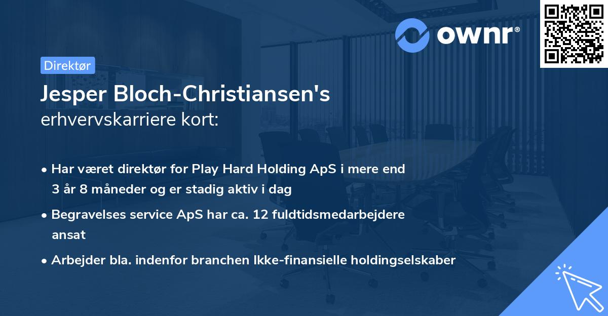 Jesper Bloch-Christiansen's erhvervskarriere kort