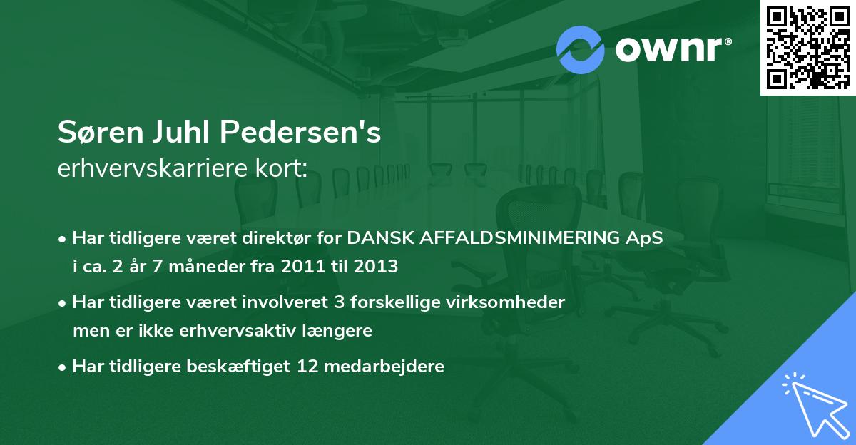 Søren Juhl Pedersen's erhvervskarriere kort