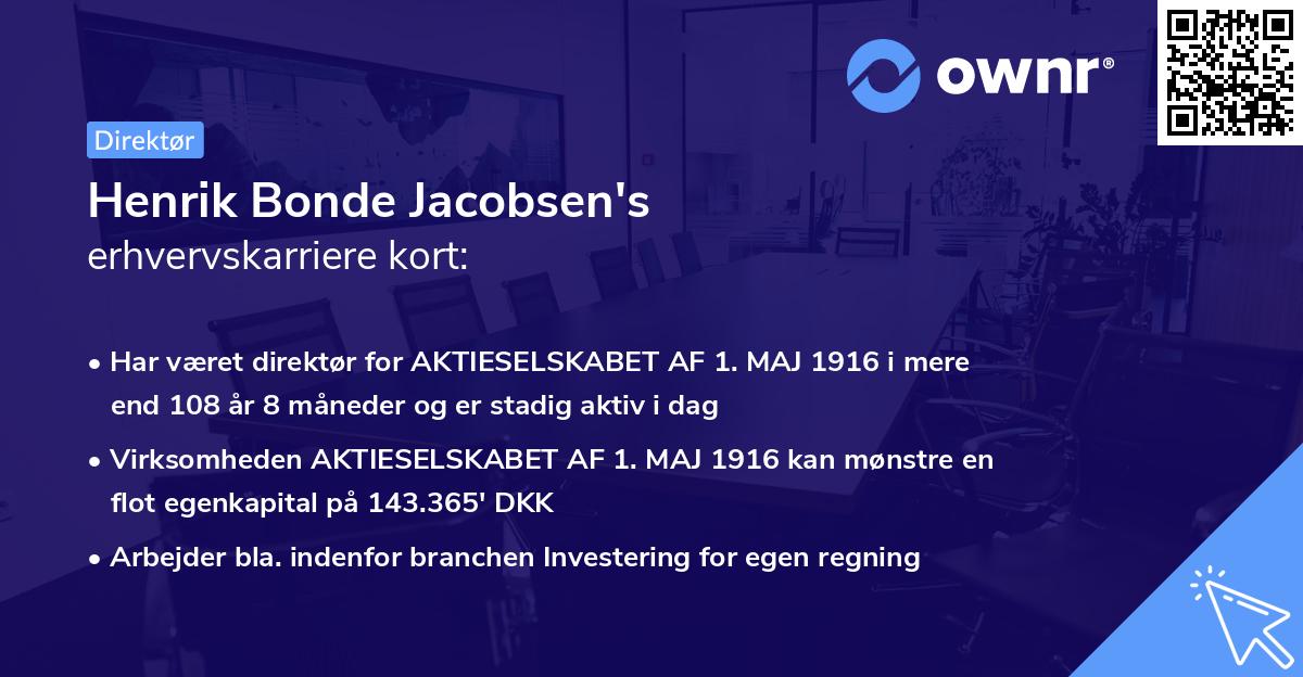 Henrik Bonde Jacobsen's erhvervskarriere kort