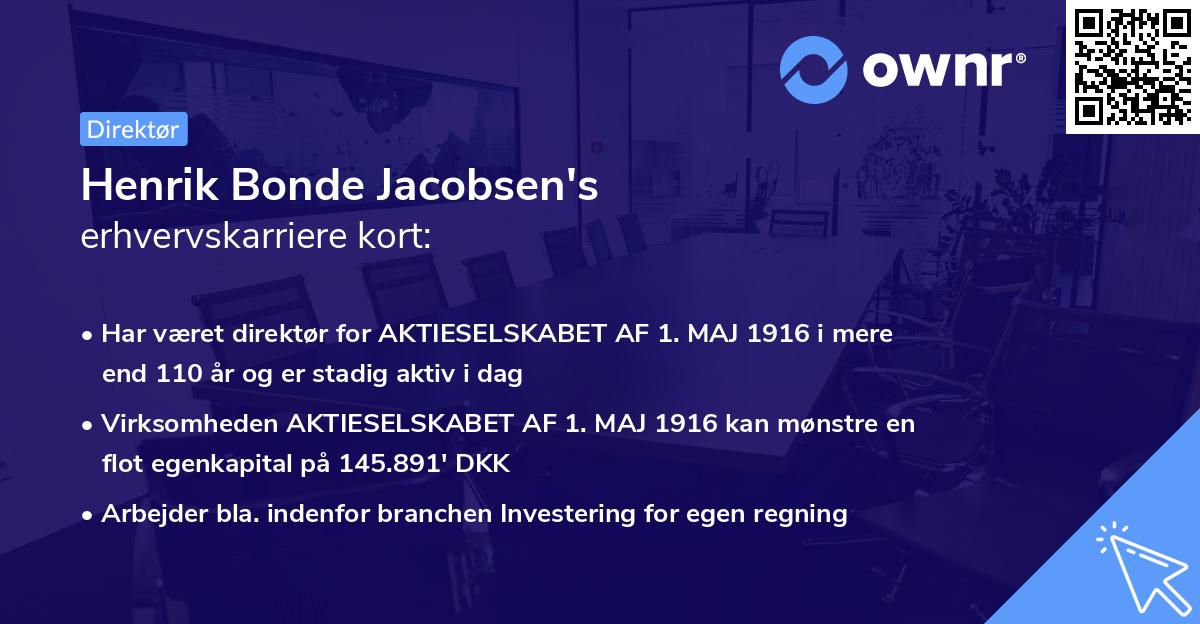 Henrik Bonde Jacobsen's erhvervskarriere kort