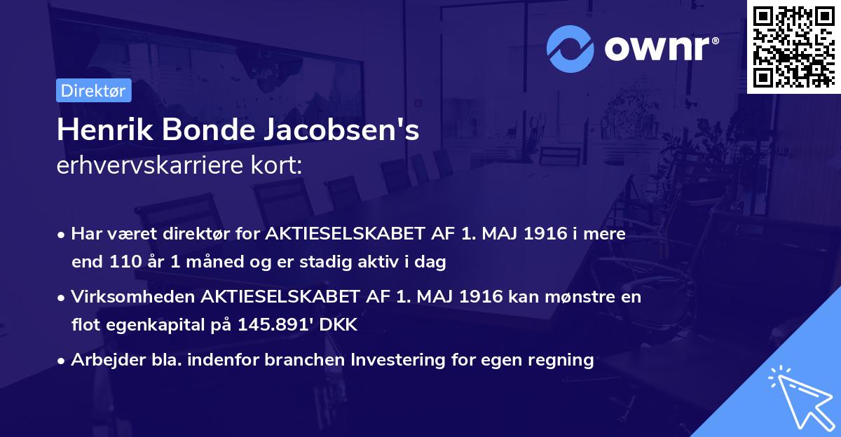 Henrik Bonde Jacobsen's erhvervskarriere kort