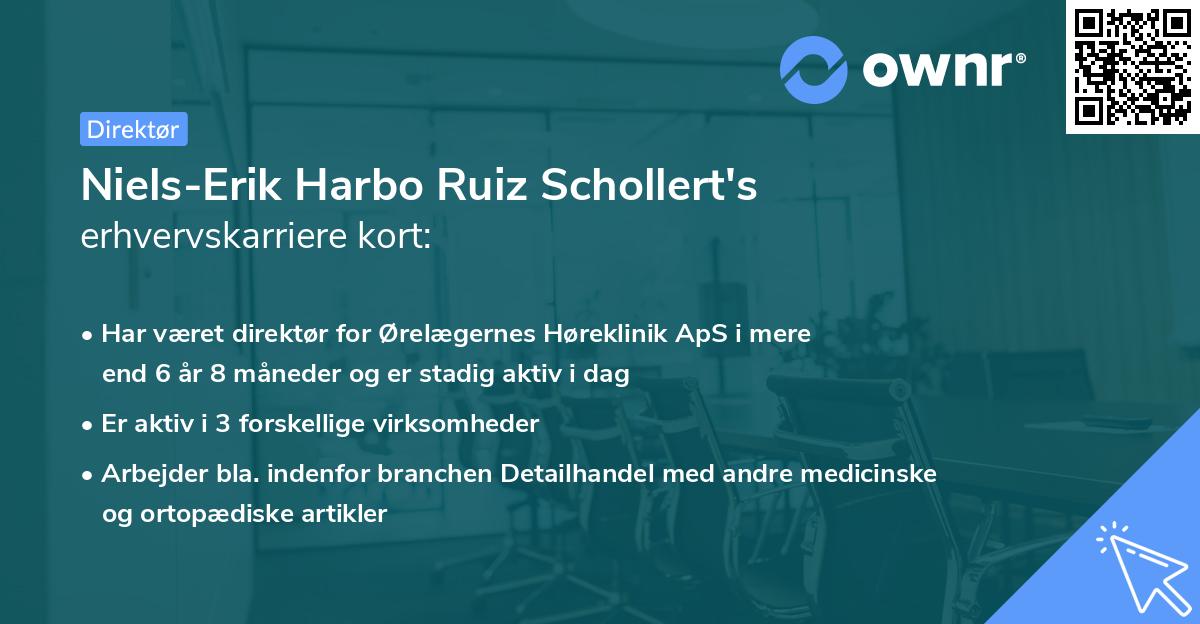 Niels-Erik Harbo Ruiz Schollert's erhvervskarriere kort