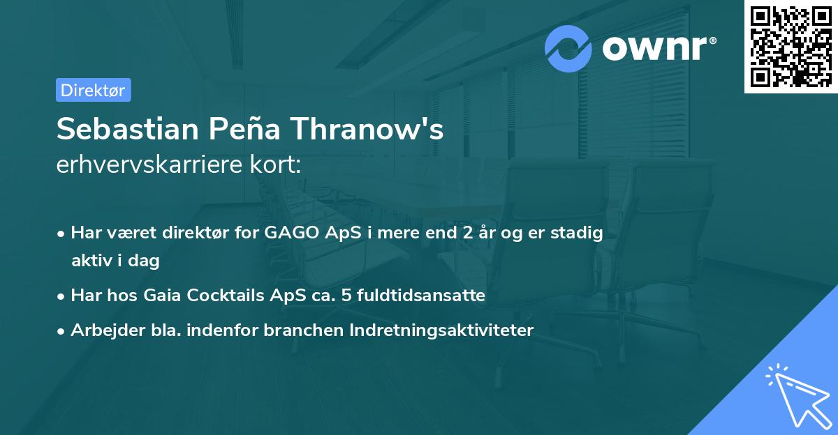 Sebastian Peña Thranow's erhvervskarriere kort