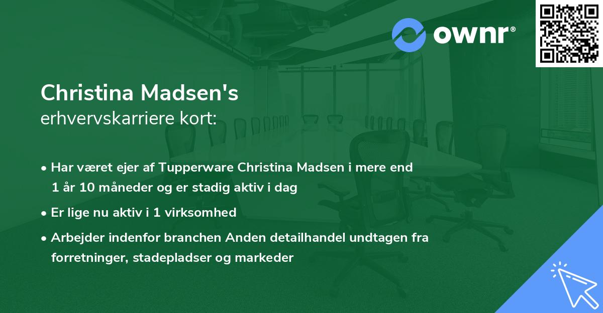 Christina Madsen's erhvervskarriere kort