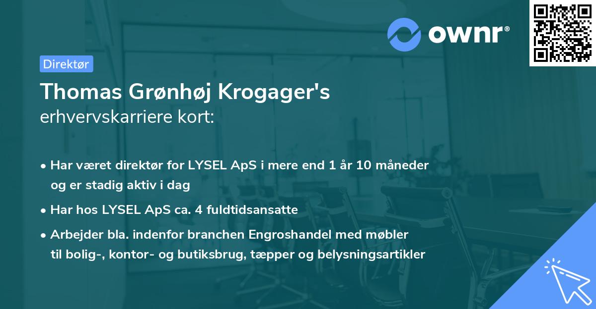 Thomas Grønhøj Krogager's erhvervskarriere kort