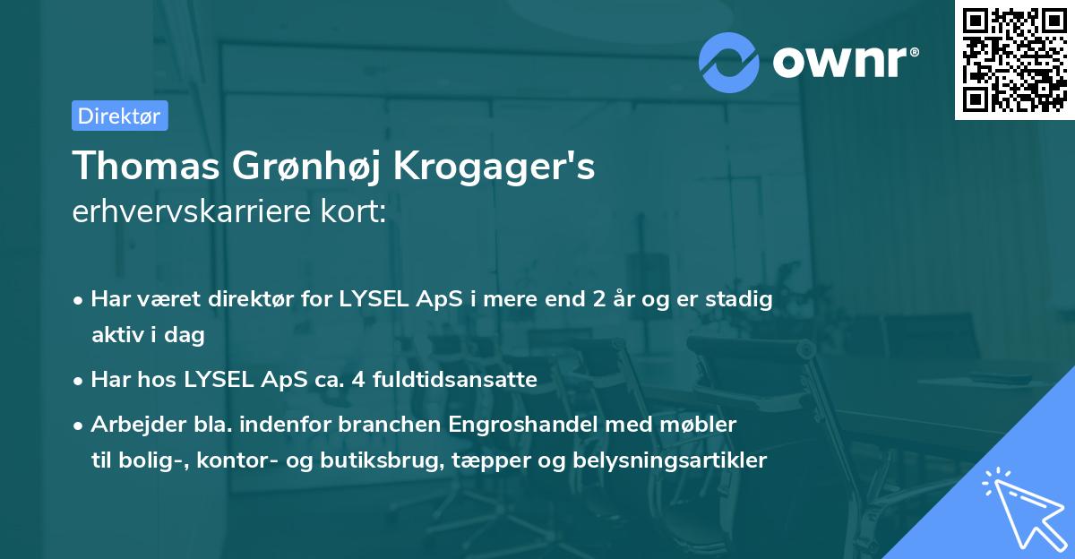 Thomas Grønhøj Krogager's erhvervskarriere kort