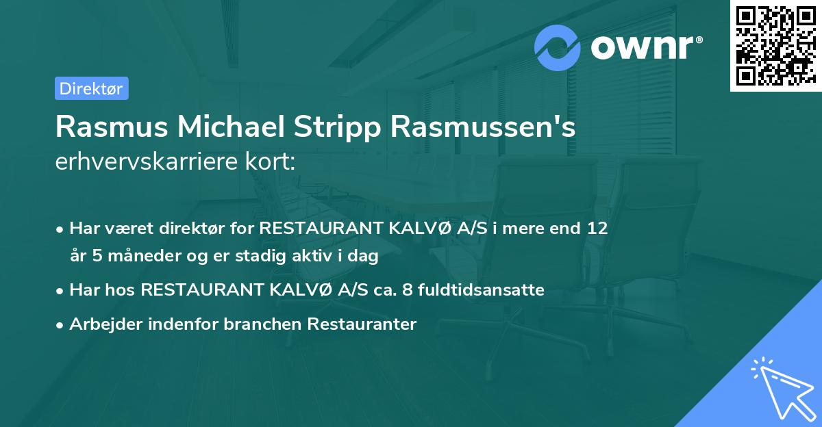 Rasmus Michael Stripp Rasmussen's erhvervskarriere kort