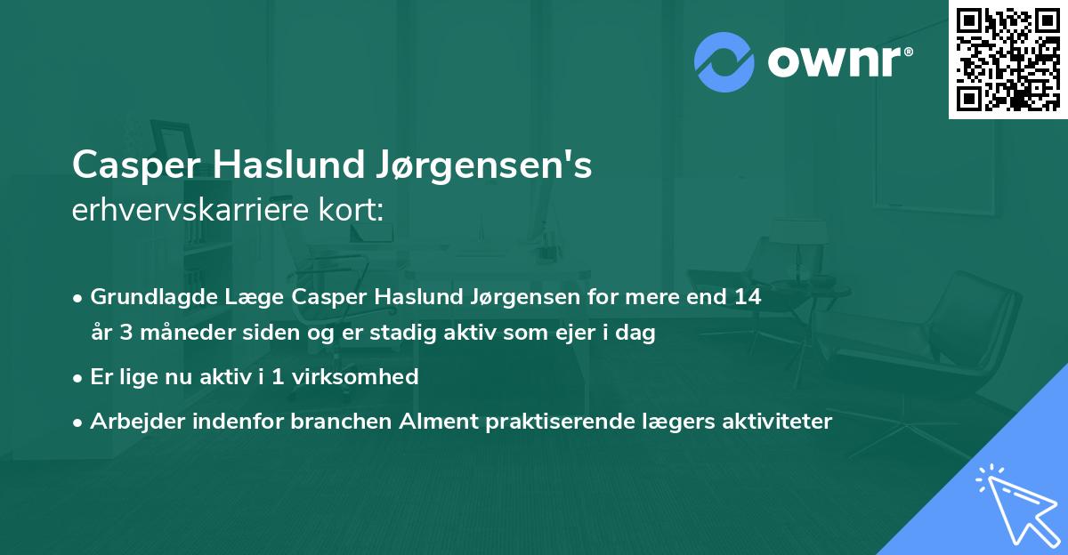 Casper Haslund Jørgensen's erhvervskarriere kort