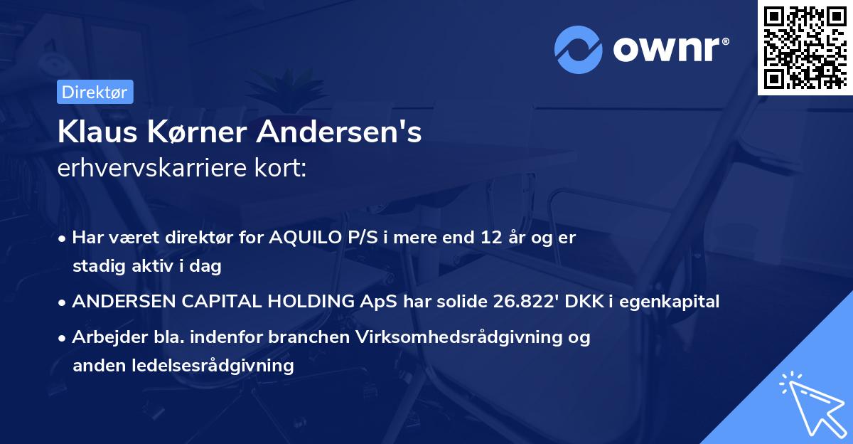Klaus Kørner Andersen's erhvervskarriere kort