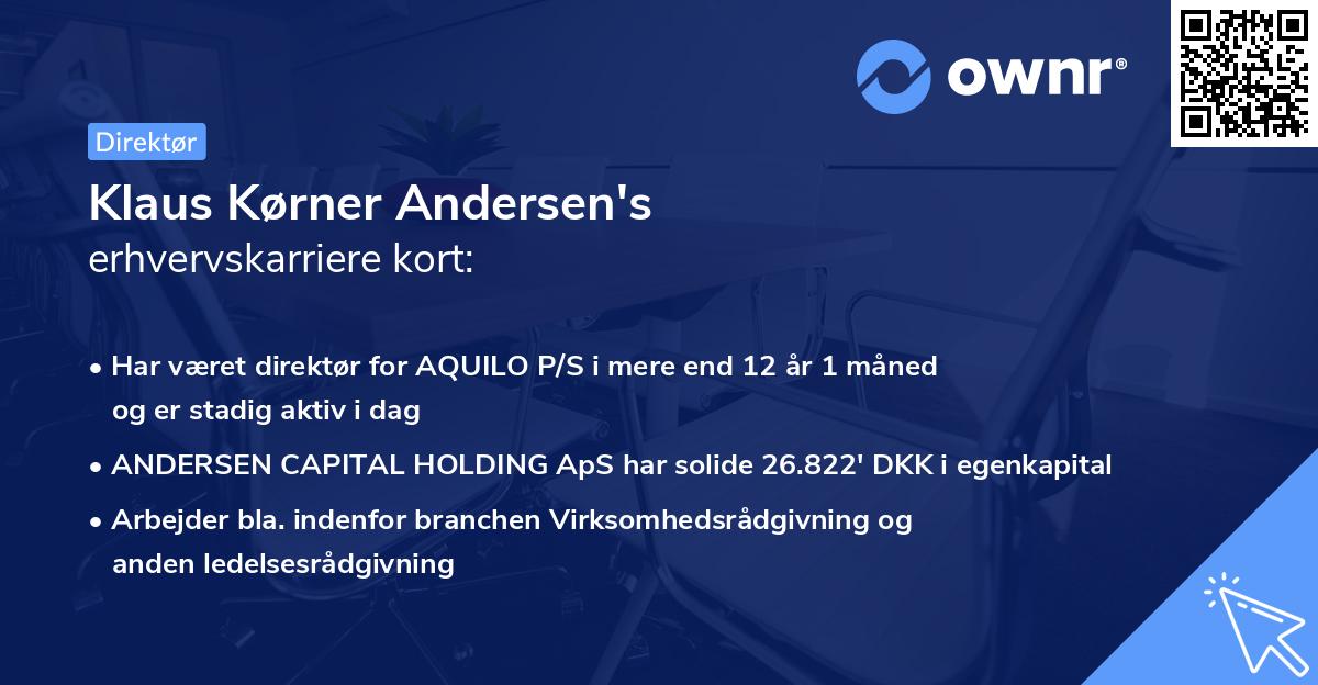 Klaus Kørner Andersen's erhvervskarriere kort