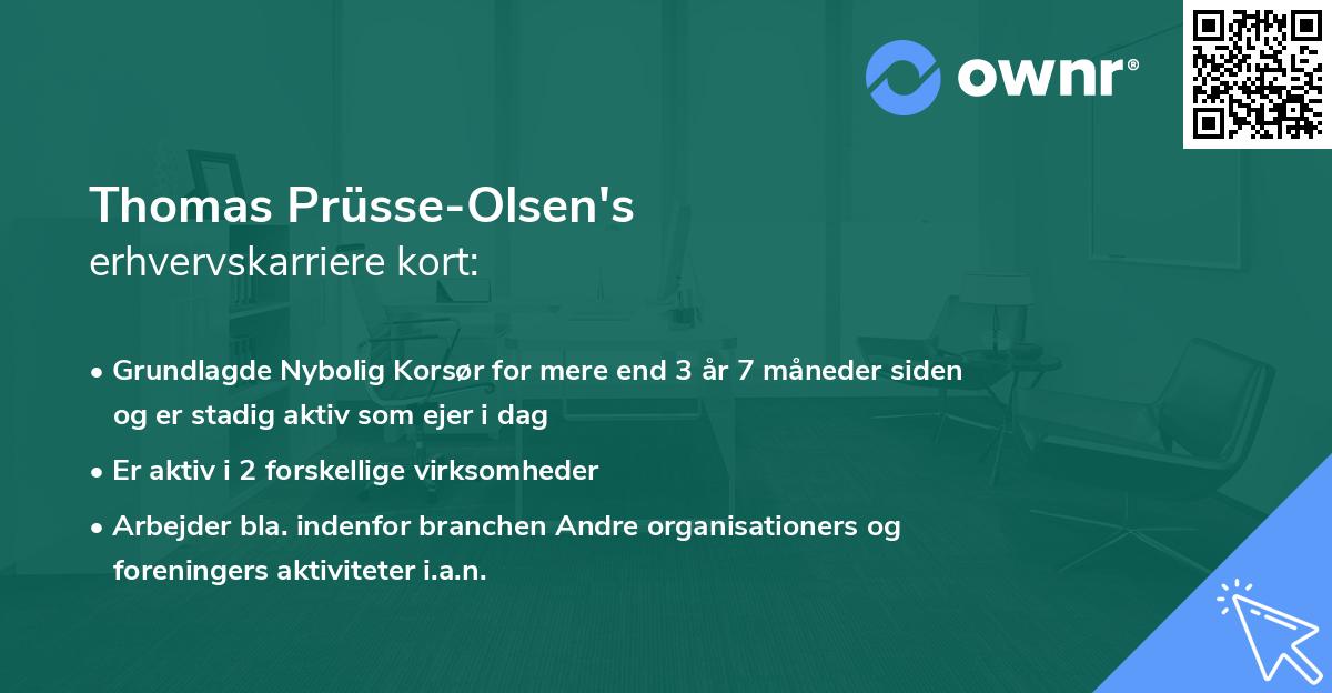 Thomas Prüsse-Olsen's erhvervskarriere kort