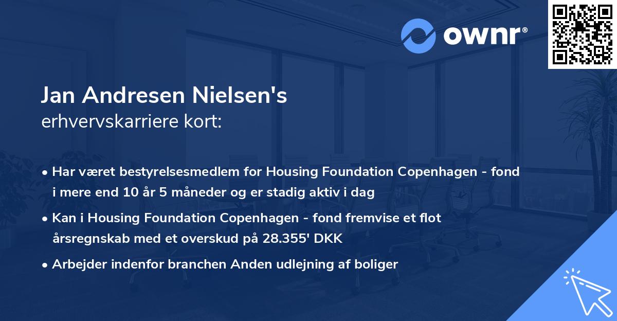 Jan Andresen Nielsen's erhvervskarriere kort