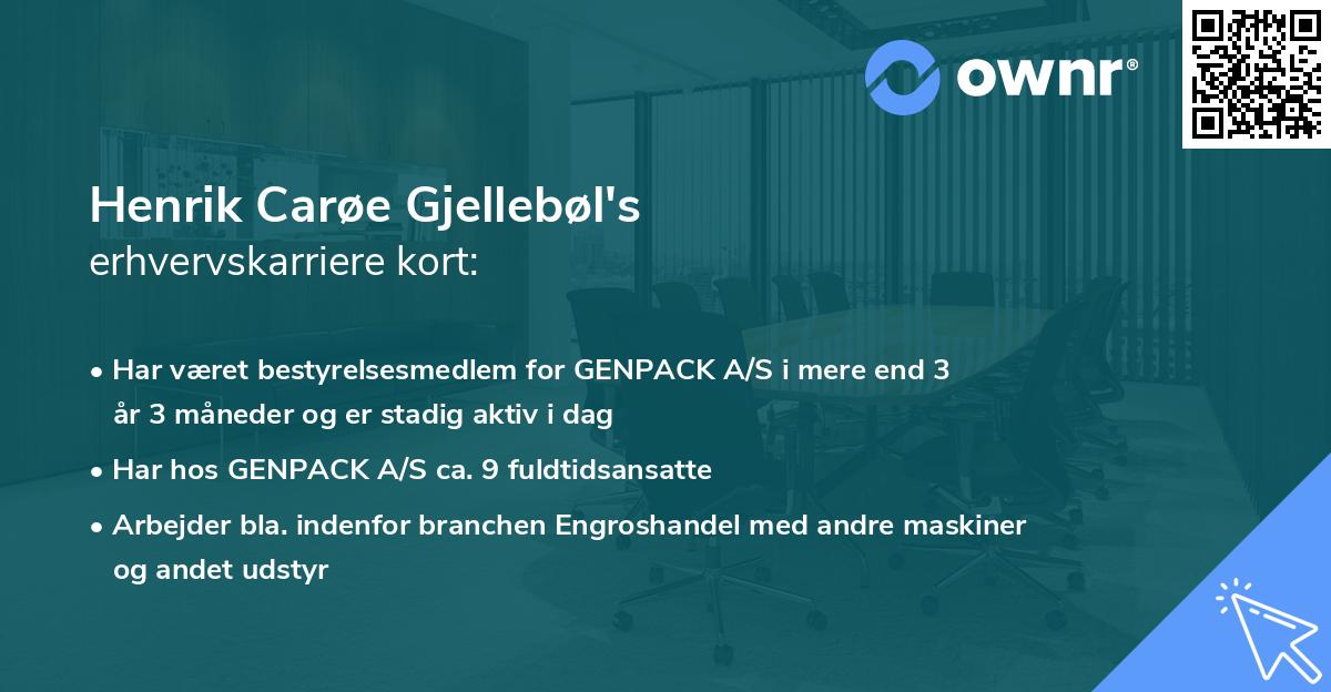 Henrik Carøe Gjellebøl's erhvervskarriere kort