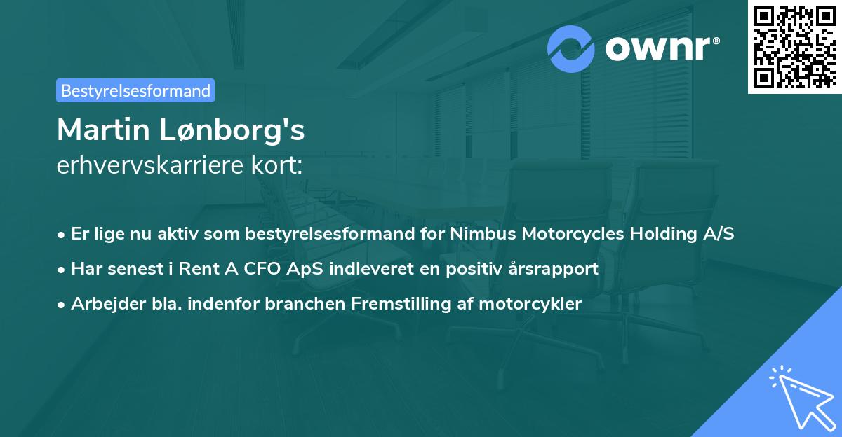 Martin Lønborg's erhvervskarriere kort