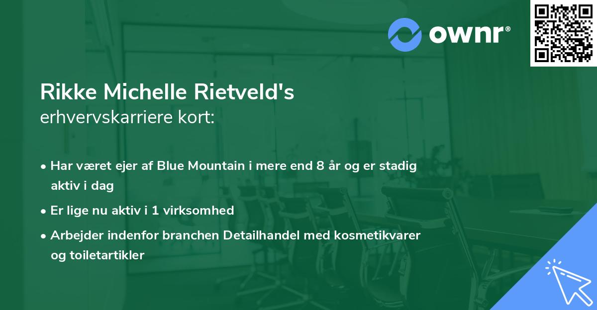Rikke Michelle Rietveld's erhvervskarriere kort