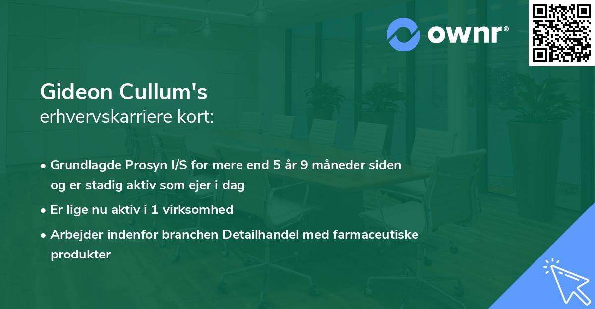 Gideon Cullum's erhvervskarriere kort