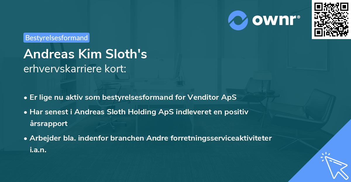 Andreas Kim Sloth's erhvervskarriere kort