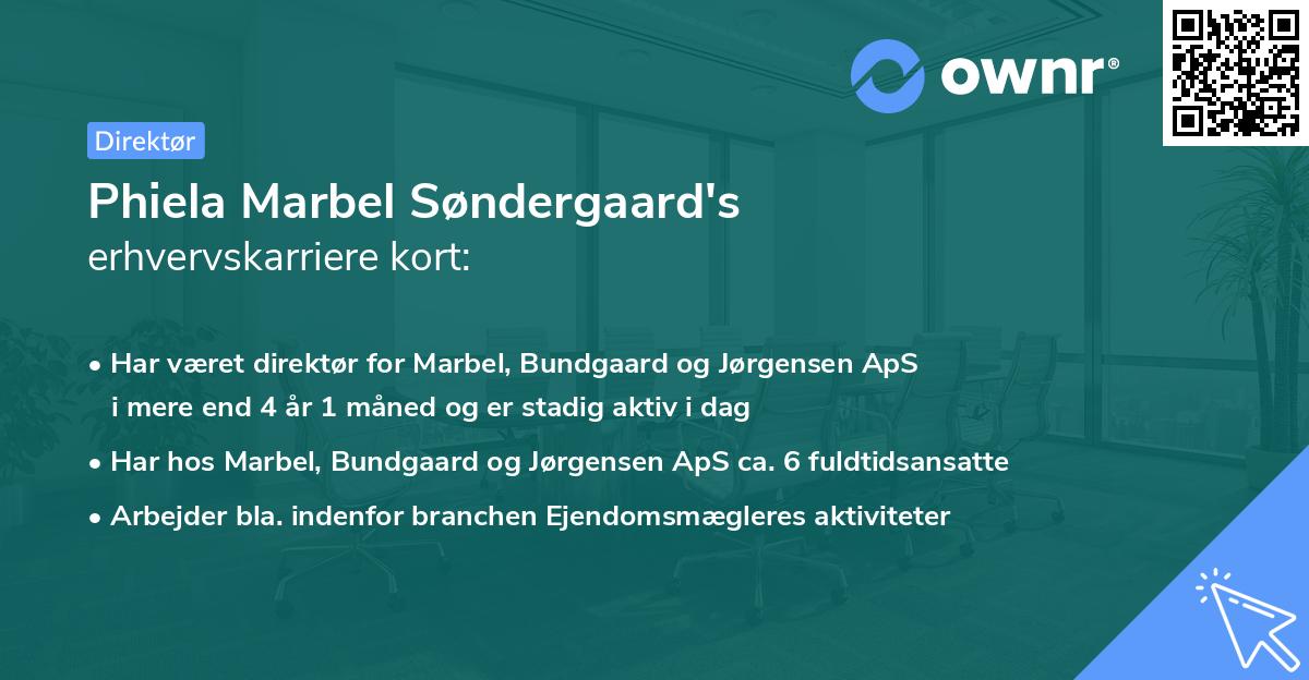 Phiela Marbel Søndergaard's erhvervskarriere kort