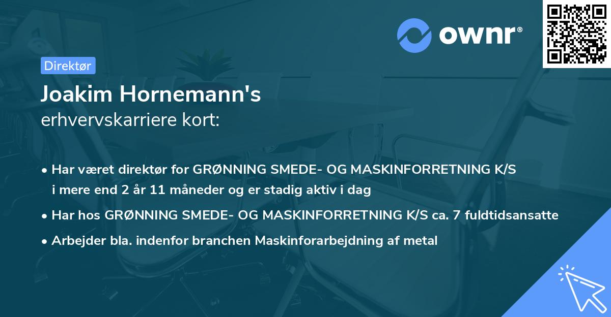 Joakim Hornemann's erhvervskarriere kort